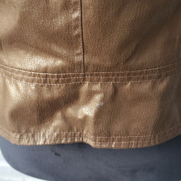 Bisou Bisou Jacket Size XL Coper Brown Biker Bomber Moto - Picture 6 of 14